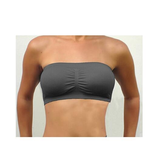 Seamless Baic Cropped Tube Top With Pads Strapless Bra