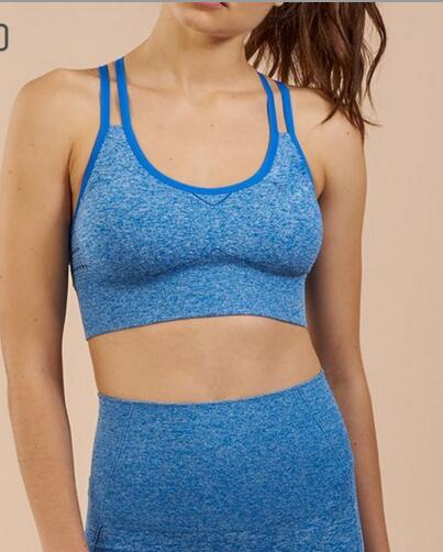 Women sports clothing seamless sports bra with soft woven fabric fitness crop top running wear