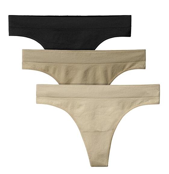 Biancheria intima delle donne 3 Pack senza giunte elastico Thong Panty