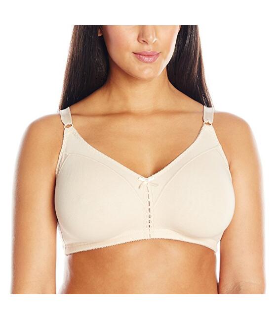 Womens Double-ondersteuning Cotton Wire-Free Bra