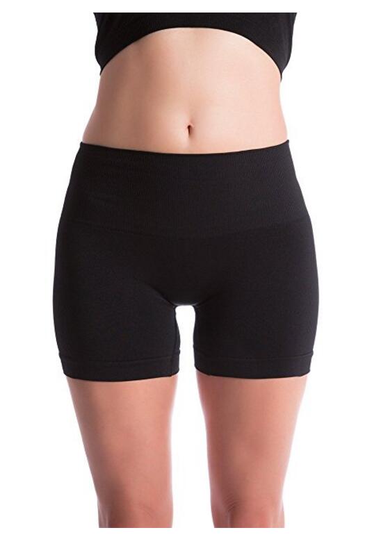Compresión sin fisuras para mujer de los pantalones cortos de yoga heathered