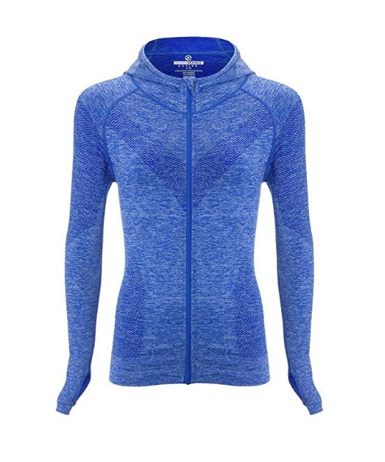 Womens Seamless Compression Hooded Long Sleeve Jacket