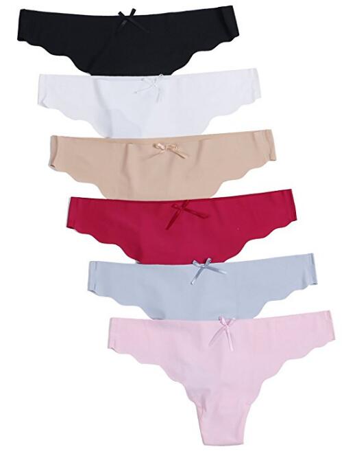 Womens Seamless Invisible Thong Panty Brief Wave Edge Underwear