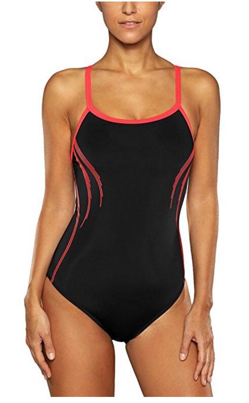 Womens Solid Pro One Piece Swimsuits Athletic Bathing Suits Swimwear