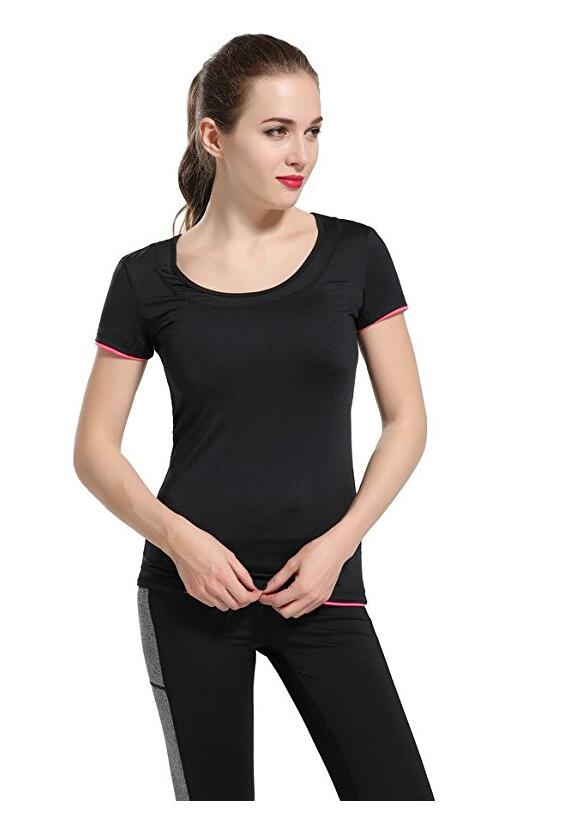Frauen Sport-T-Shirt beiläufige Yoga-T-Shirt mit Nylon Tank Top