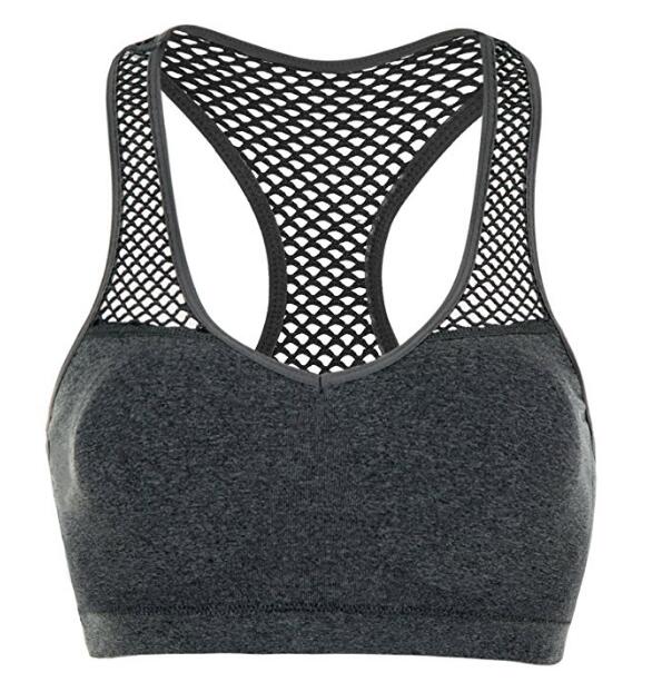 Yoga Sports Bra Womens V Neck Racerback Removable Cups Wire Free